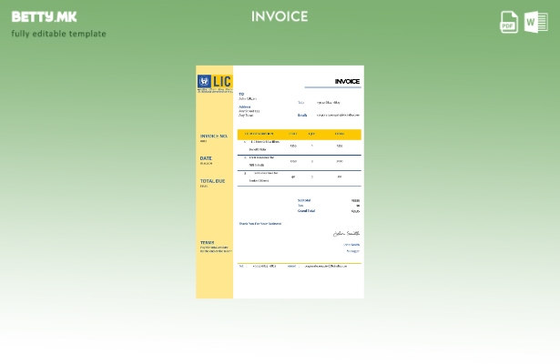 Модерен стил USA LIC шаблон фактура